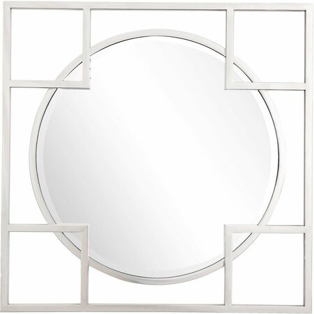 LOVELYHOME 33 x 33 in. Kinney Square Wall Mirror Silver LO3367748